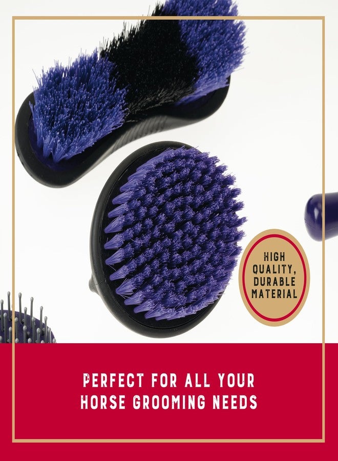 Weaver Equine 6-Piece Horse Grooming Kit, Ergonomic Gentle Horse Care Kit, Equestrian Supplies for Bathing Support, Detangling, and More, Purple/Black - Image 2